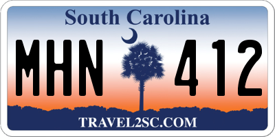 SC license plate MHN412