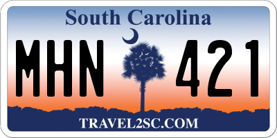 SC license plate MHN421