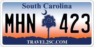 SC license plate MHN423