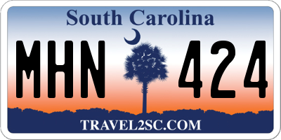 SC license plate MHN424