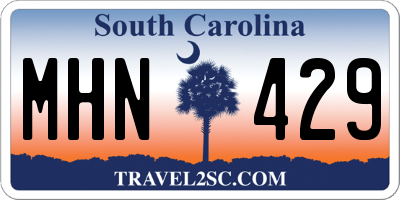 SC license plate MHN429
