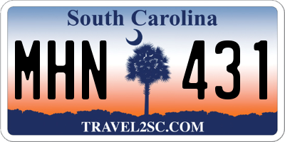 SC license plate MHN431