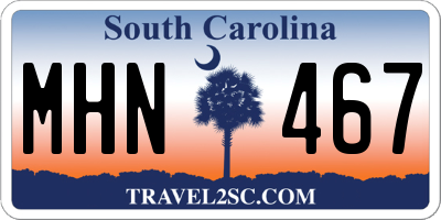 SC license plate MHN467