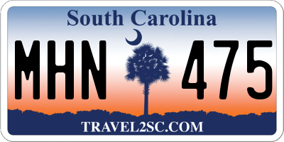 SC license plate MHN475