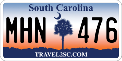 SC license plate MHN476