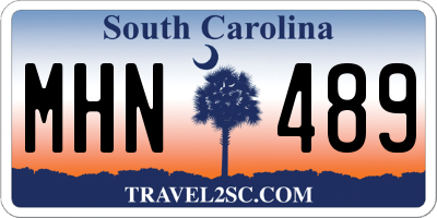 SC license plate MHN489
