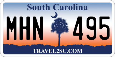 SC license plate MHN495