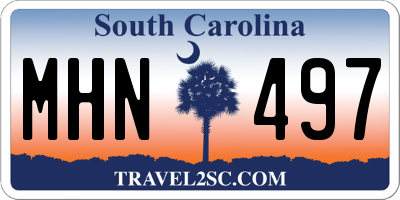 SC license plate MHN497