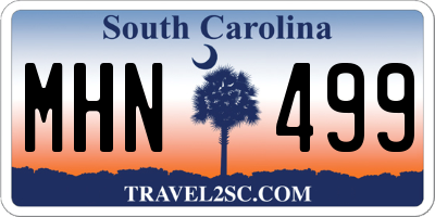 SC license plate MHN499