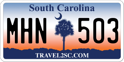 SC license plate MHN503