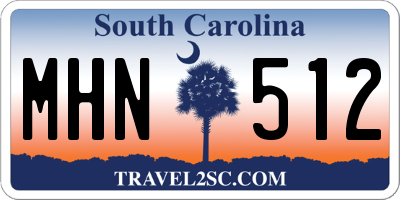 SC license plate MHN512