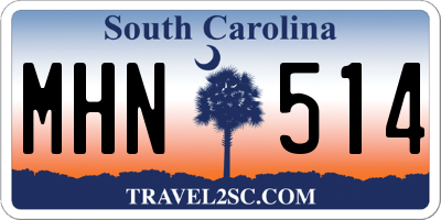 SC license plate MHN514