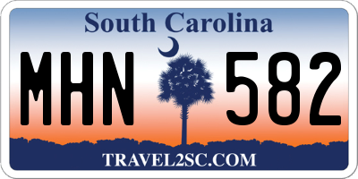 SC license plate MHN582