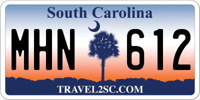 SC license plate MHN612