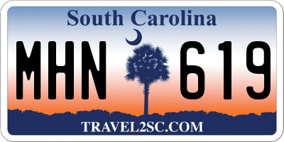 SC license plate MHN619
