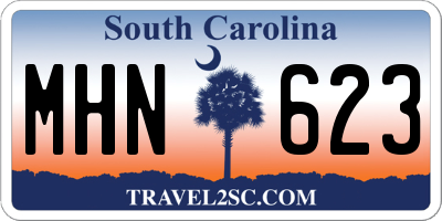 SC license plate MHN623