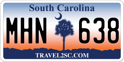 SC license plate MHN638