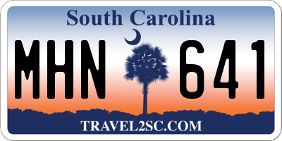 SC license plate MHN641