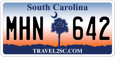 SC license plate MHN642