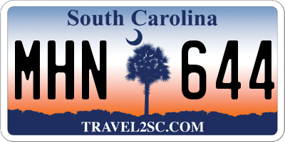 SC license plate MHN644