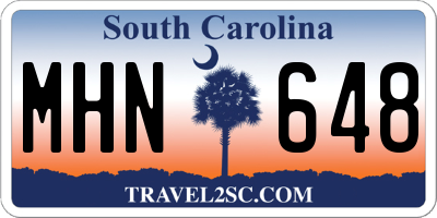 SC license plate MHN648
