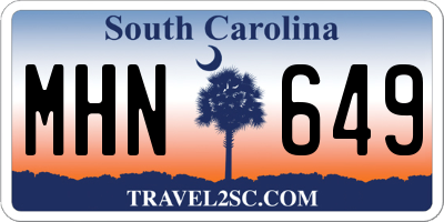 SC license plate MHN649