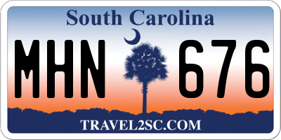 SC license plate MHN676