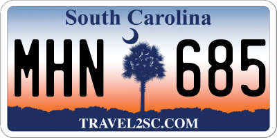 SC license plate MHN685