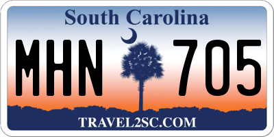 SC license plate MHN705