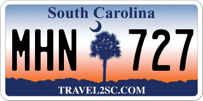 SC license plate MHN727
