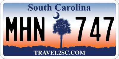 SC license plate MHN747
