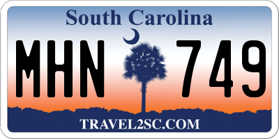 SC license plate MHN749