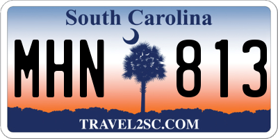 SC license plate MHN813