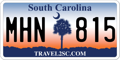 SC license plate MHN815