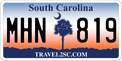SC license plate MHN819