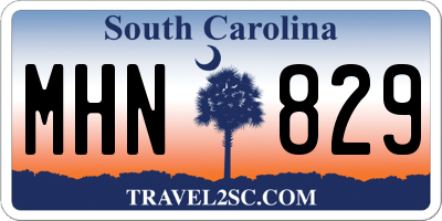 SC license plate MHN829