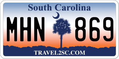 SC license plate MHN869