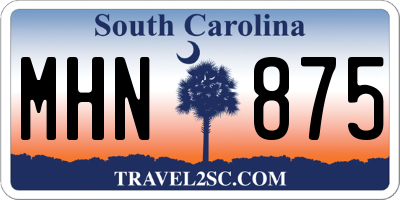 SC license plate MHN875