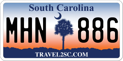 SC license plate MHN886