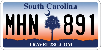 SC license plate MHN891
