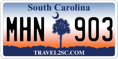 SC license plate MHN903
