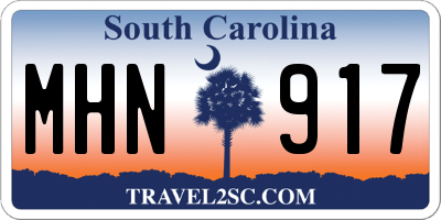 SC license plate MHN917