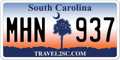 SC license plate MHN937