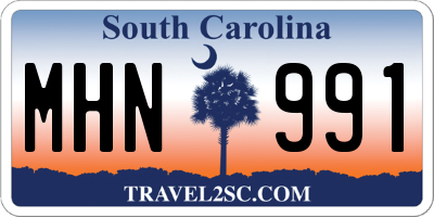 SC license plate MHN991