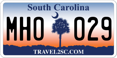 SC license plate MHO029