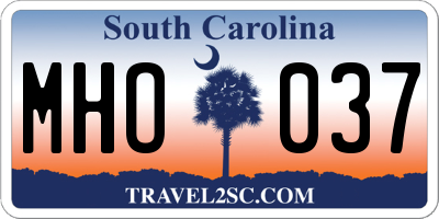 SC license plate MHO037