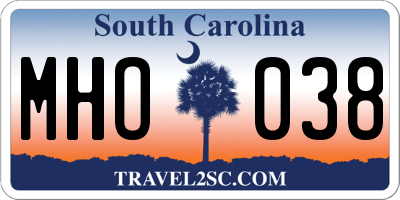 SC license plate MHO038