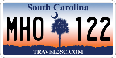 SC license plate MHO122
