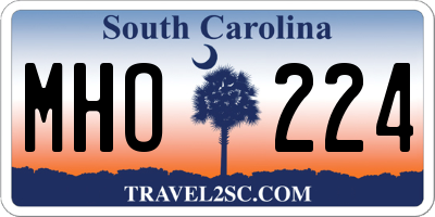 SC license plate MHO224