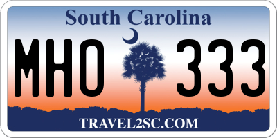 SC license plate MHO333